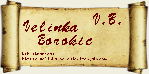 Velinka Borokić vizit kartica